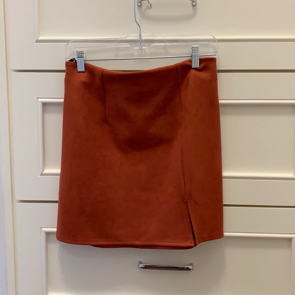 Superdown dillon mini skirt in rust orange